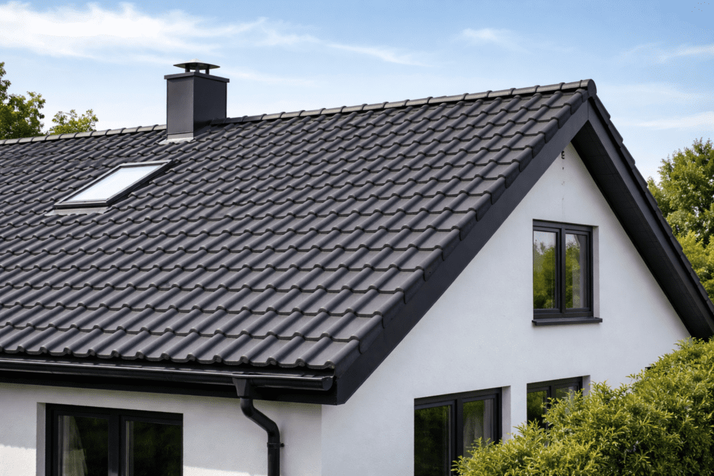 Illustration af et hus med betontag i Vejle