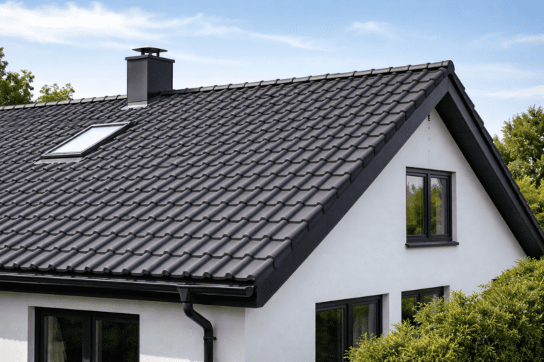 Illustration af et hus med betontag i Vejle